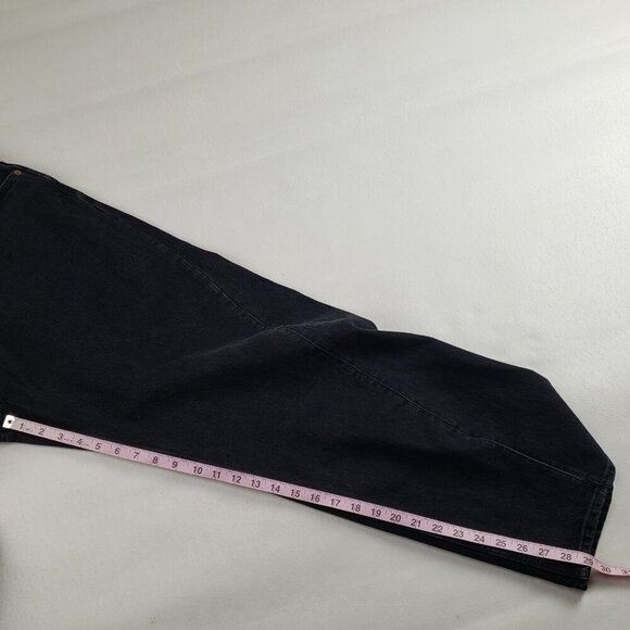 Abercrombie Fitch 90s Relaxed Jean Women 34/18S Short Black Front Vent High Rise - Picture 7 of 12